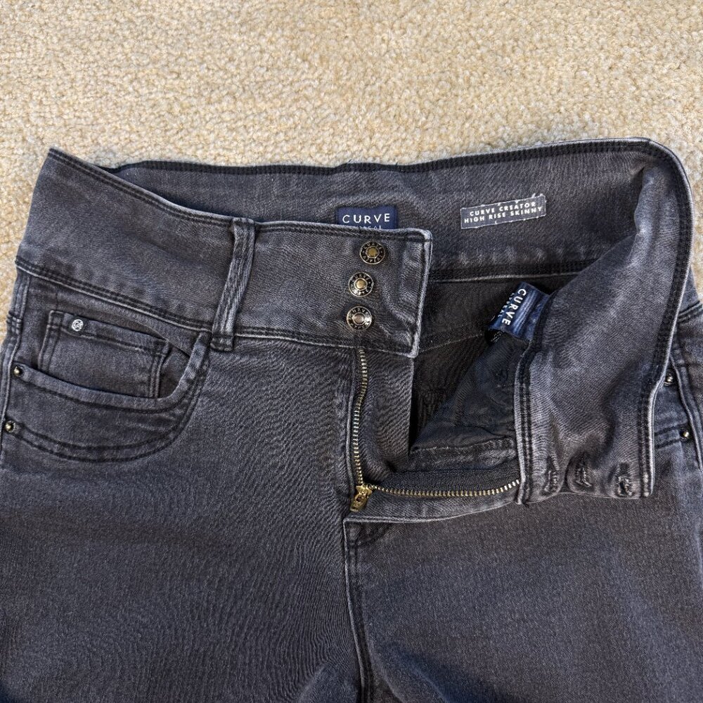 Curve Appeal Jeans Womens 8/29 Black Curve Creator High Rise Skinny Casual F398 - Picture 3 of 13